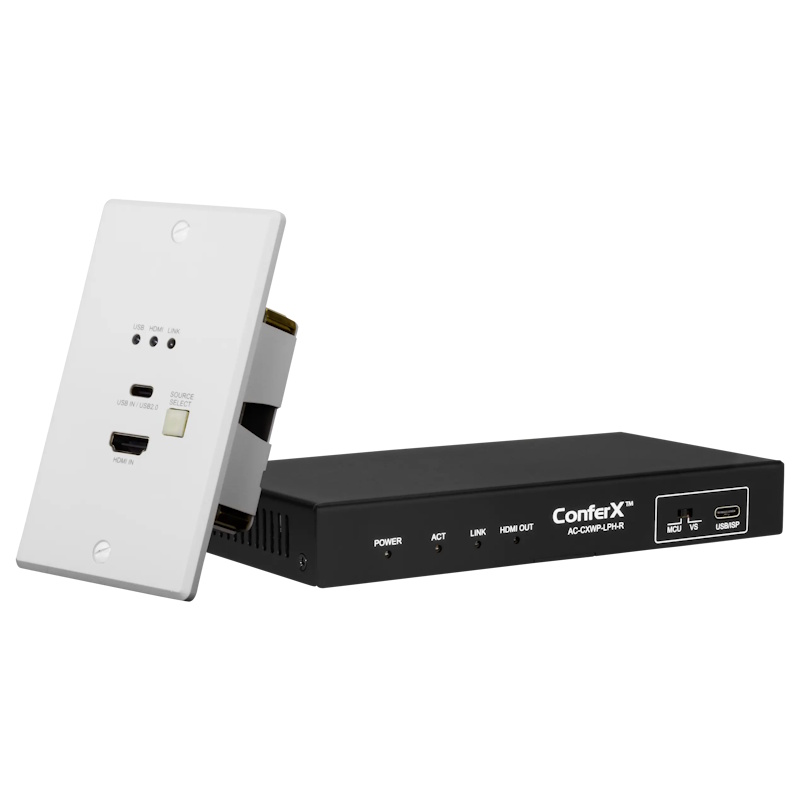 AVPro Edge ConferX Low-Profile HDMI/USB-C Wall Plate Transmitter via HDBaseT
