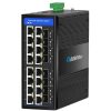 ROBOfiber HGW-1608SM-PSE - 16x RJ45 + 8x SFP Slot Gigabit Ethernet Managed Industrial Fiber Switches, DIN rail mount, -40 to +75 Celsius