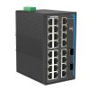 ROBOfiber HGW-2402ASM-PSE - 24x RJ45 + 2x SFP ports Gigabit Ethernet PoE Industrial fiber switch 480W total power, DIN rail mount, -40 to +75 Celsius