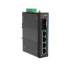 ROBOfiber HGW-402LM-PSE - 4x RJ45 + 2x SFP ports Gigabit Ethernet Managed PoE Industrial fiber switch 120W total power, DIN rail mount, -40 to +75 Celsius