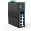 ROBOfiber HGW-802 Series - 8x RJ45 + 2x SFP Slot Gigabit Ethernet Industrial Fiber Switches, DIN rail mount, -40 to +75 Celsius