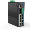 ROBOfiber HGW-802 Series - 8x RJ45 + 2x SFP Slot Gigabit Ethernet Industrial Fiber Switches, DIN rail mount, -40 to +75 Celsius