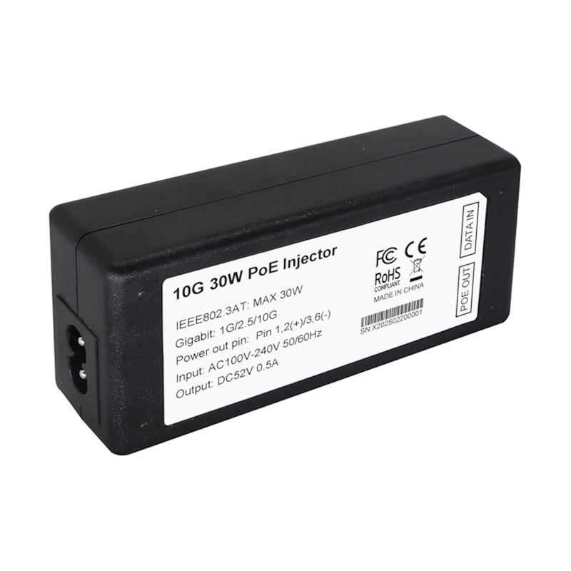ROBOfiber INJ-10G-30R 10G/2.5G/Gigabit Ethernet PoE injector (30W) - Image 2