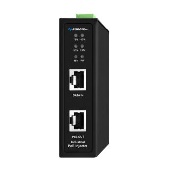 ROBOfiber INJ-H2G5-90R 2.5G/Gigabit Rugged Ethernet Industrial High Power PoE Injector (90W)