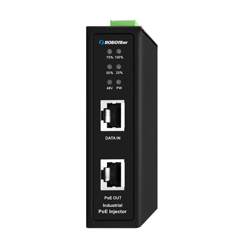 ROBOfiber INJ-H2G5-90R 2.5G/Gigabit Rugged Ethernet Industrial High Power PoE Injector (90W)