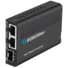 ROBOfiber LFC-1002-SFP two RJ45 ports Gigabit Ethernet to 100/1000BaseX SFP slot fiber media converter, LFP and DIP sw settings
