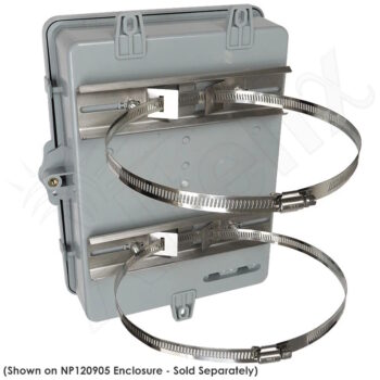 Stainless Steel Universal Pole Mount Kit with Adjustable Bands for Enclosures 4 to 8 Inches Wide