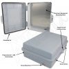 Altelix 14x11x5 PC + ABS Weatherproof NEMA Enclosure with Hinged Door & Aluminum Mounting Plate - Image 2