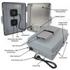 Altelix 14x11x5 Vented Polycarbonate + ABS Weatherproof NEMA Enclosure with Cooling Fan, 120 VAC Outlets & Power Cord - Image 2