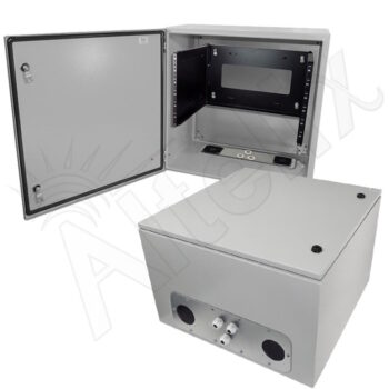 Altelix 24x24x16 Vented 19" Wide 6U Rack Steel Weatherproof NEMA Enclosure